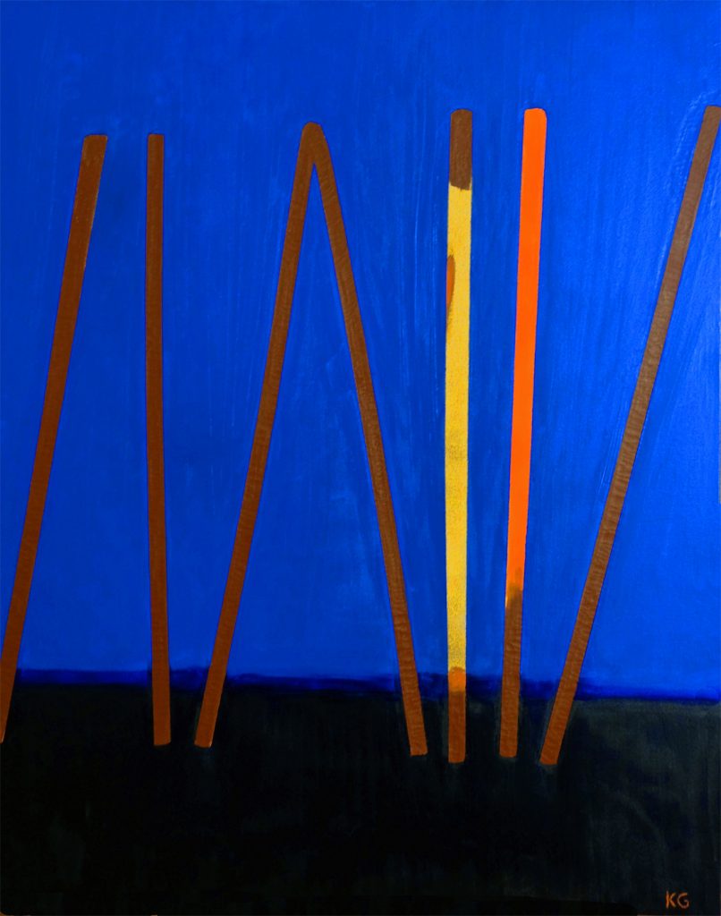 Zeitgenössische Kunst Stuttgart  Karlo Grados Ausstellung moderne Kunst Galerie Abstrakt sleeping blue