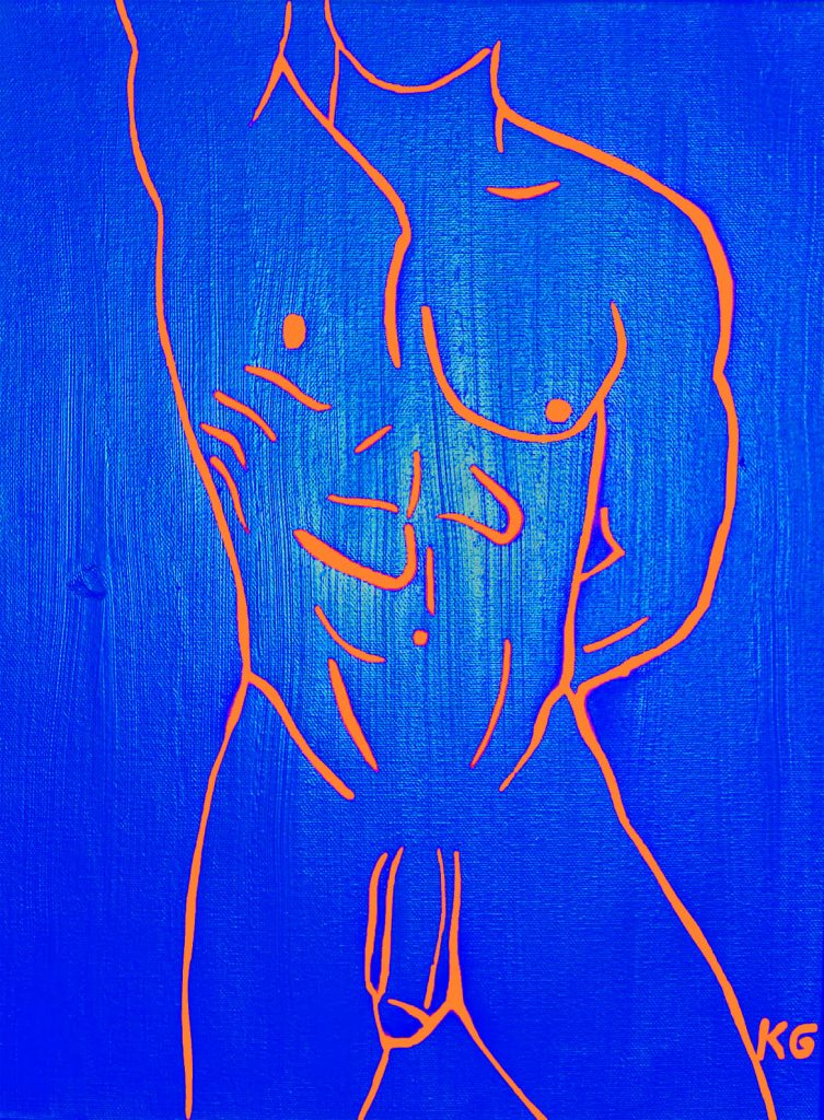 Zeitgenössische Kunst Stuttgart Karlo Grados Stuttgart contemporary art Ölmalerei Sexy Mann nackt